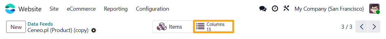 odoo ceneo product data feed columns button